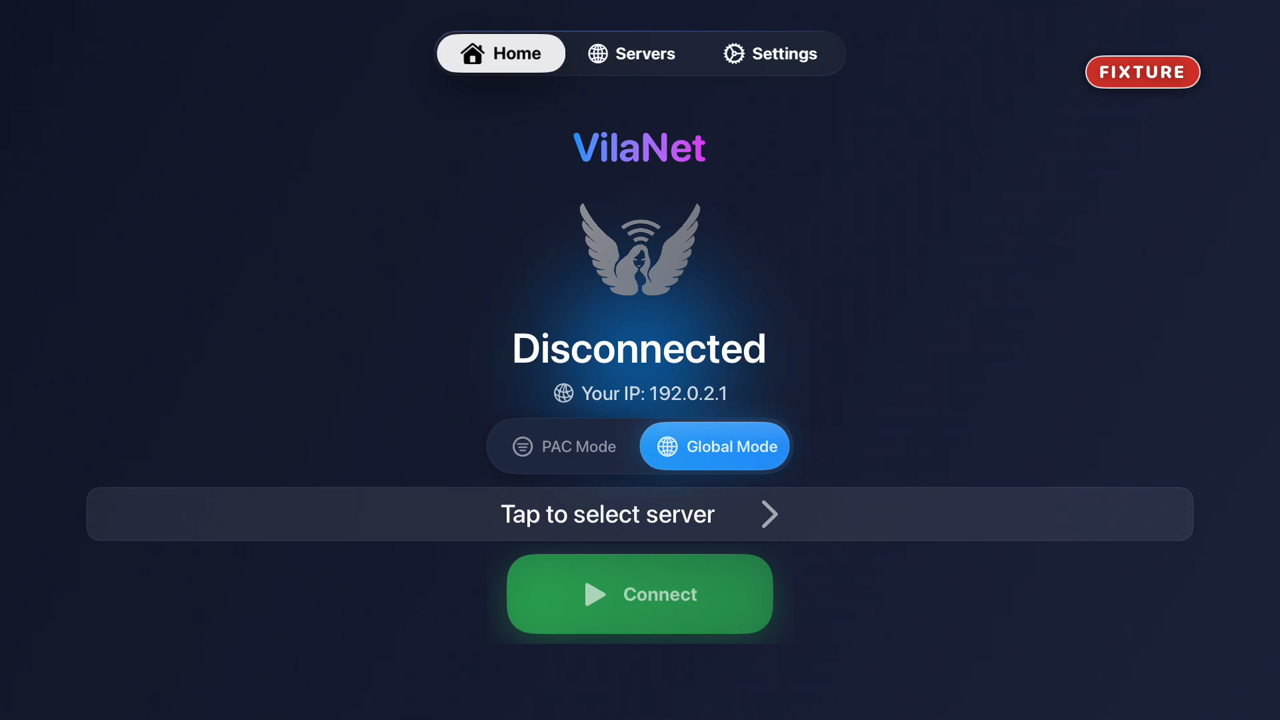 The Home tab after signing in: status 