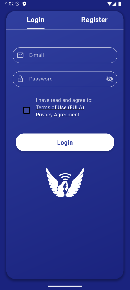 Real VilaNet login screen with empty email and password fields